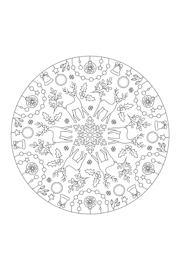 Christmas Mandalas Coloring Book for Adults