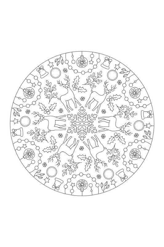 Noël Mandalas, livre à coloriage