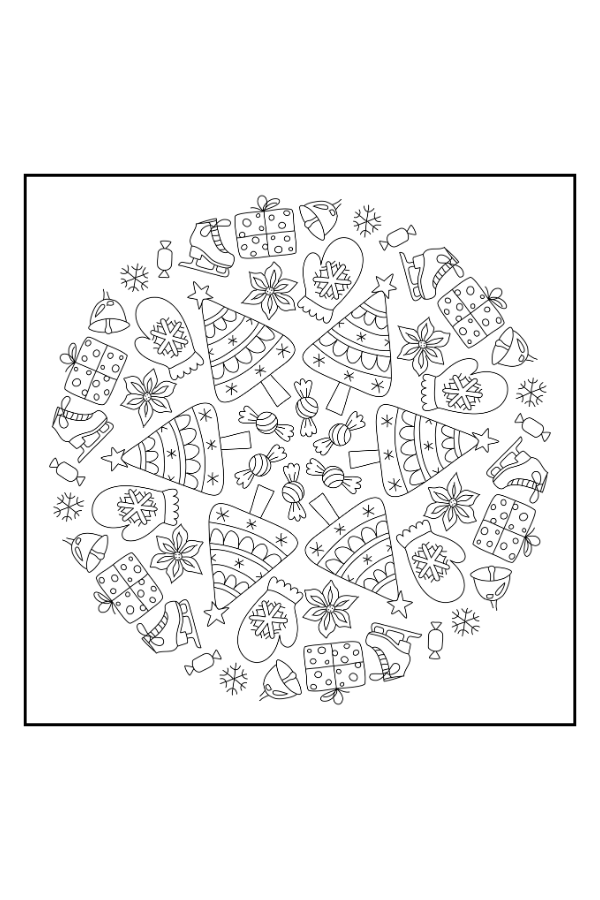Christmas Mandalas Coloring Book for Adults
